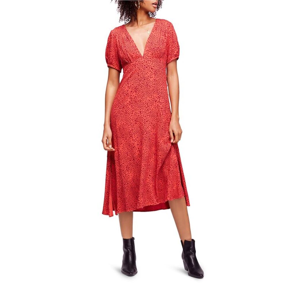 Free People Womens Looking for Love Midi Dress, NWT